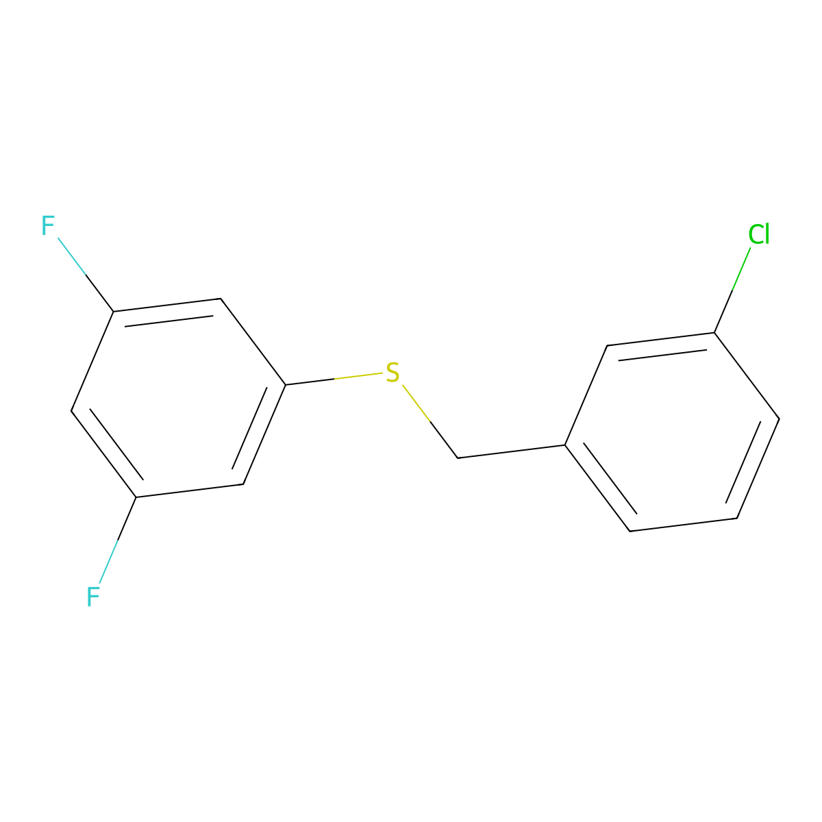 1-Chloro-3-[(3,5-difluorophenyl)sulfanylmethyl]benzene molecular structure, CAS 1443327-99-8