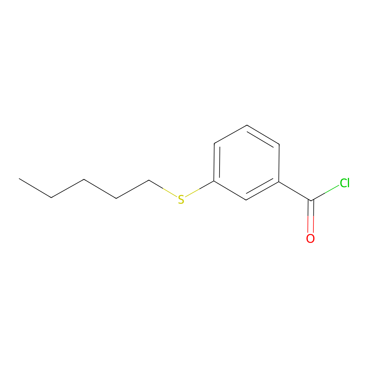 3-(n-Pentylthio)benzoyl chloride molecular structure, CAS 1443328-01-5
