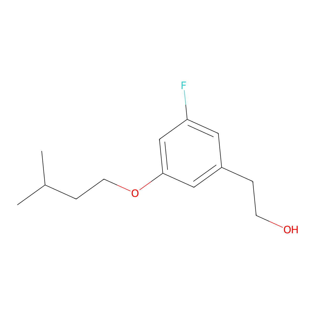 5-Fluoro-3-iso-pentoxyphenethyl alcohol molecular structure, CAS 1443328-03-7