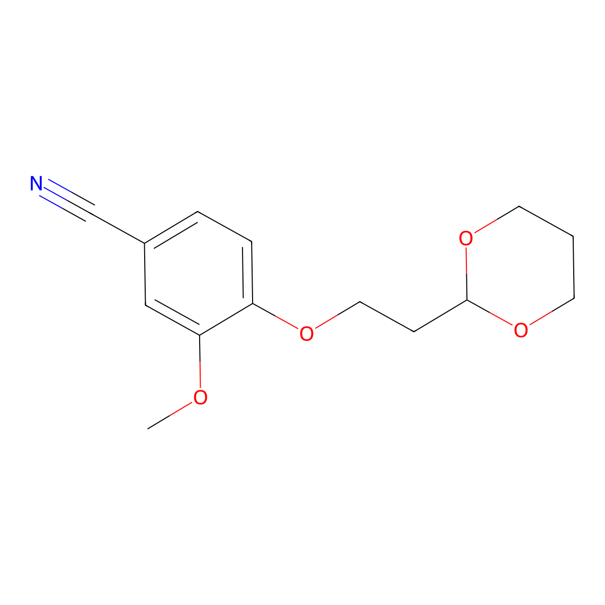 4-[2-(1,3-Dioxan-2-yl)ethoxy]-3-methoxybenzonitrile molecular structure, CAS 1443328-07-1