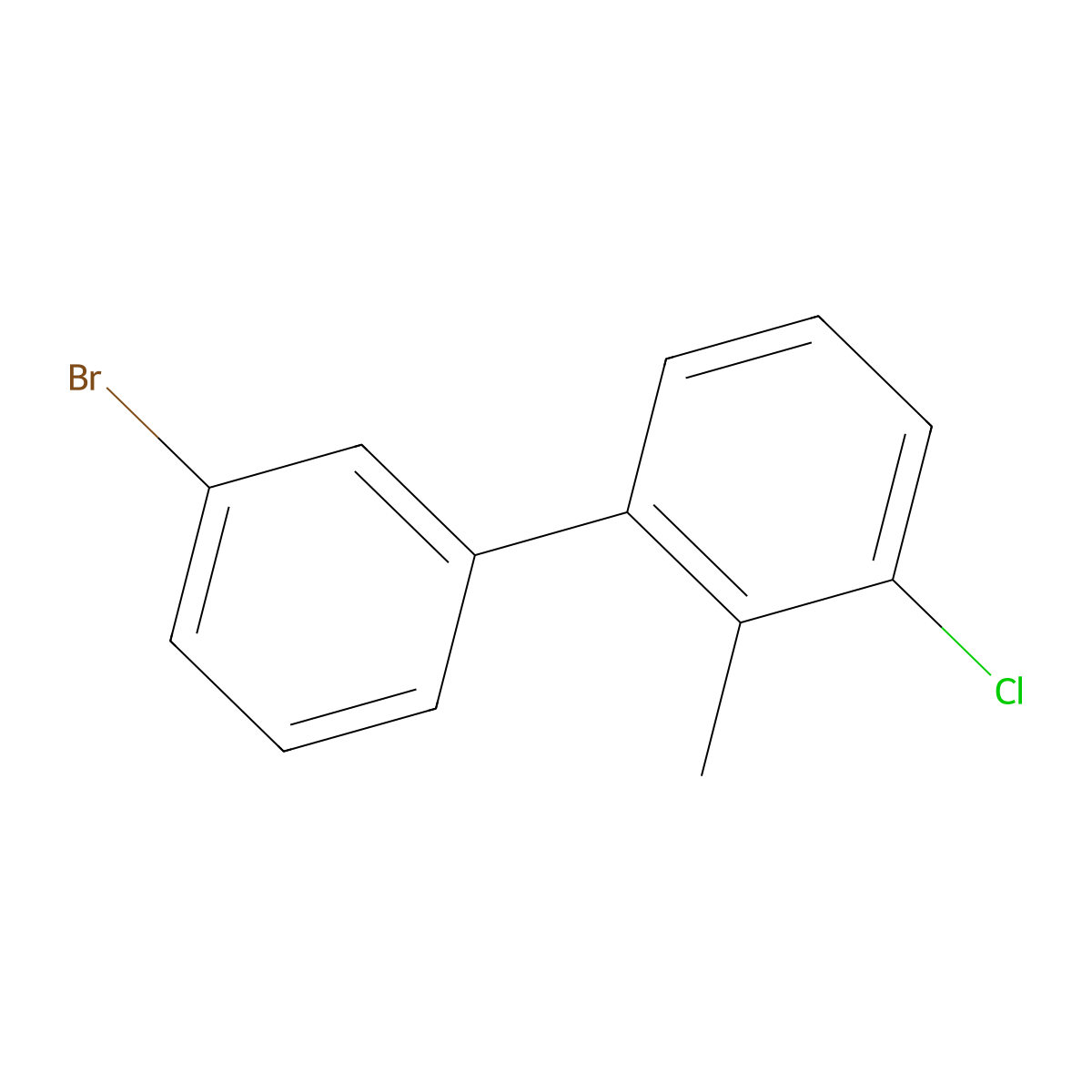 3-Bromo-3'-chloro-2'-methylbiphenyl molecular structure, CAS 1443328-13-9