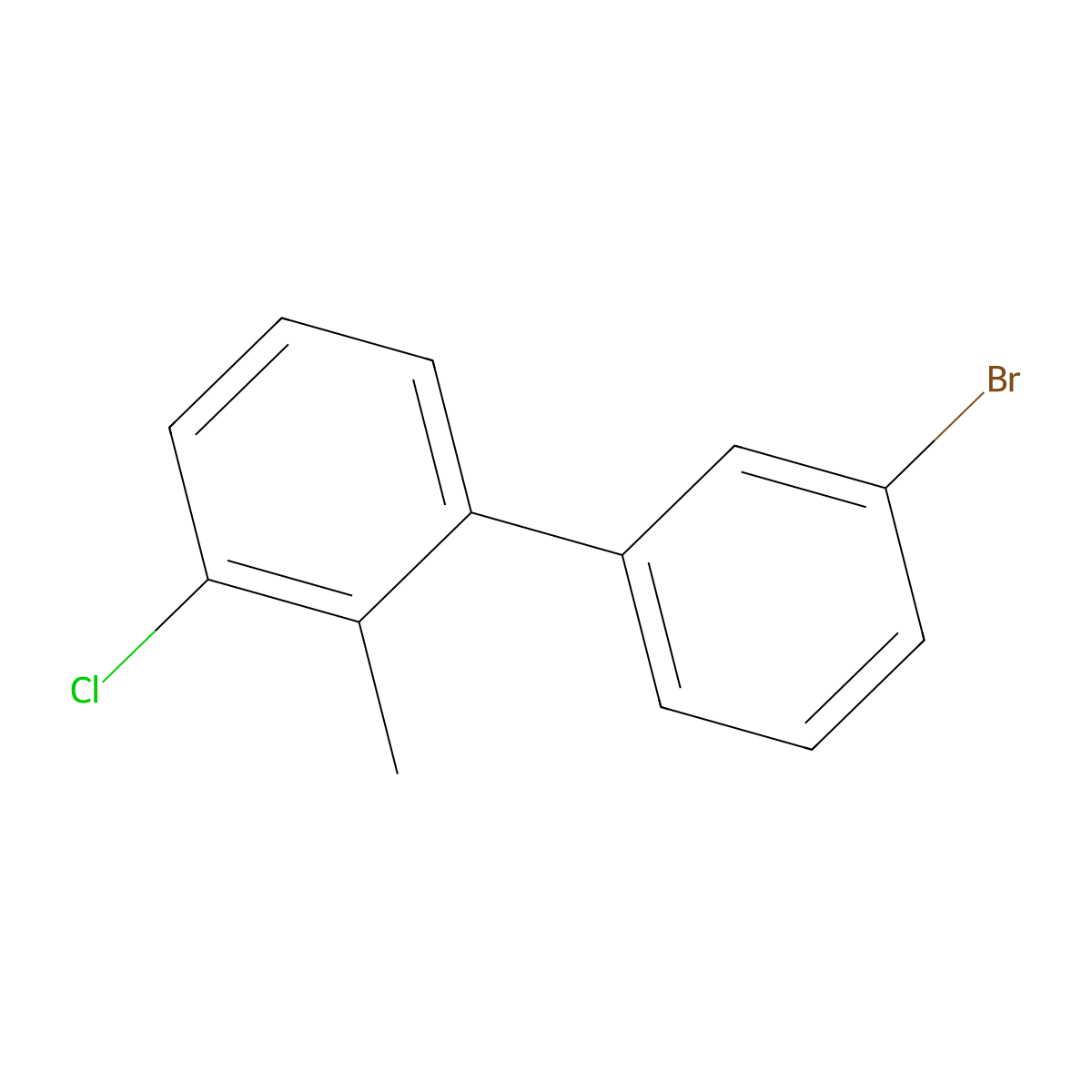 3-Bromo-3'-chloro-2'-methylbiphenyl molecular structure, CAS 1443328-13-9