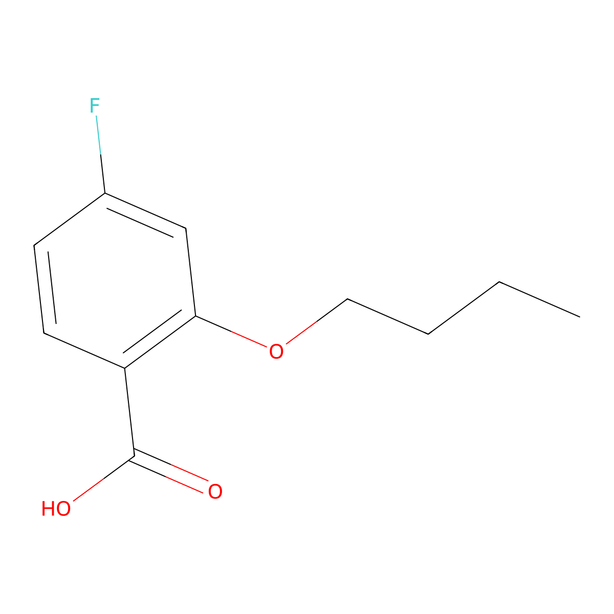 2-Butoxy-4-fluorobenzoic acid molecular structure, CAS 1443328-23-1