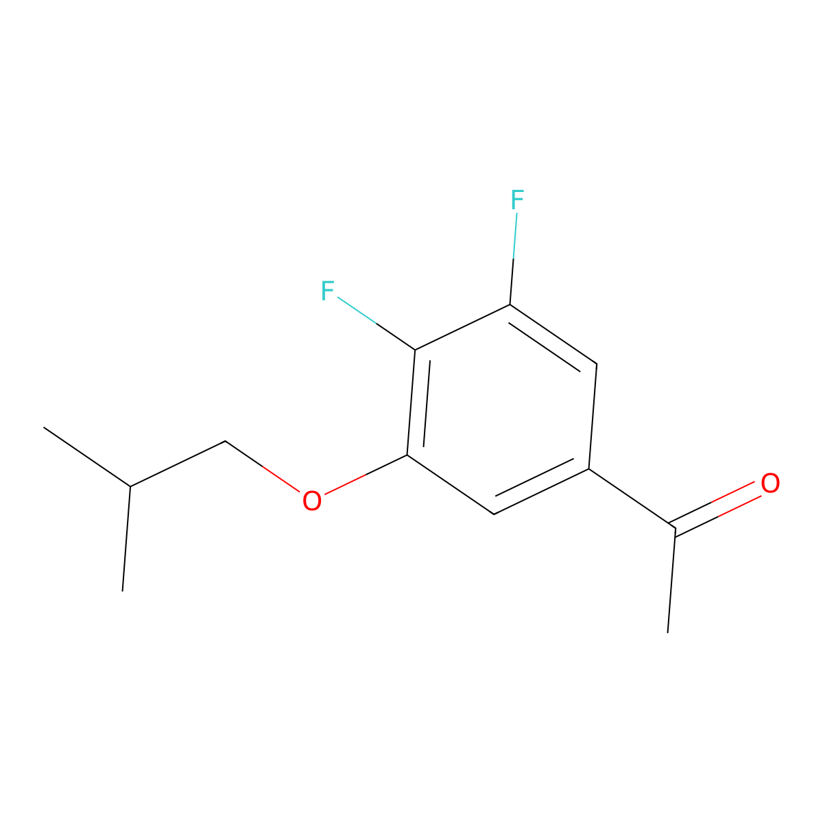 1-(3,4-Difluoro-5-isobutoxyphenyl)ethanone molecular structure, CAS 1443328-31-1