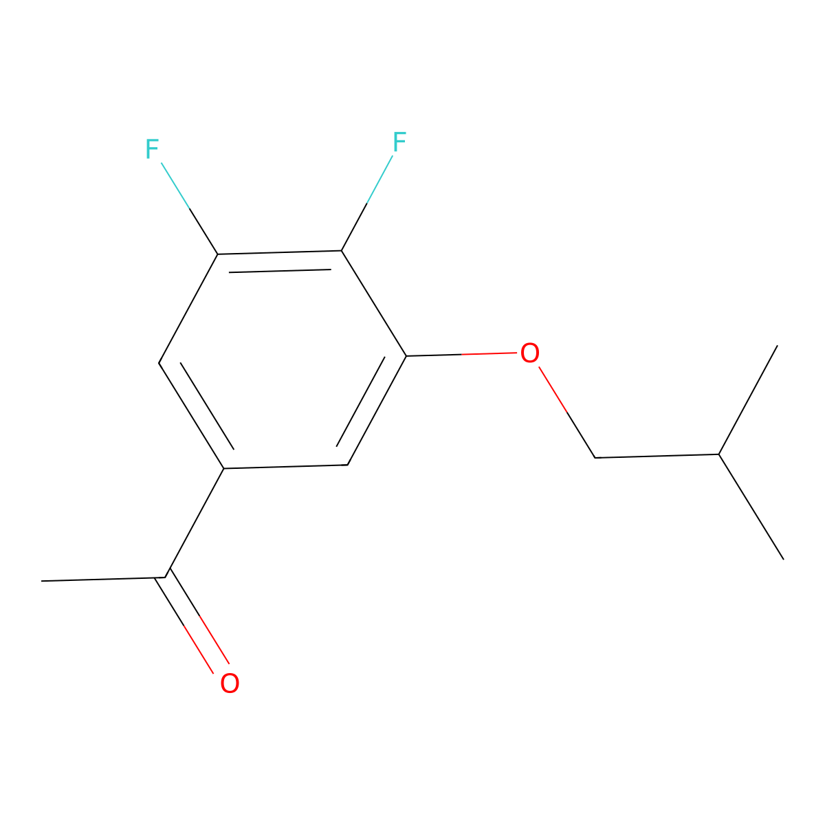 1-(3,4-Difluoro-5-isobutoxyphenyl)ethanone molecular structure, CAS 1443328-31-1