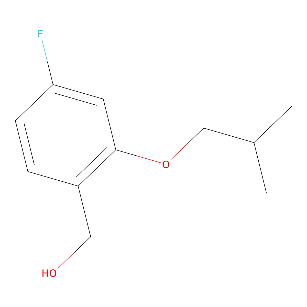 (4-Fluoro-2-isobutoxyphenyl)methanol molecular structure, CAS 1443328-36-6