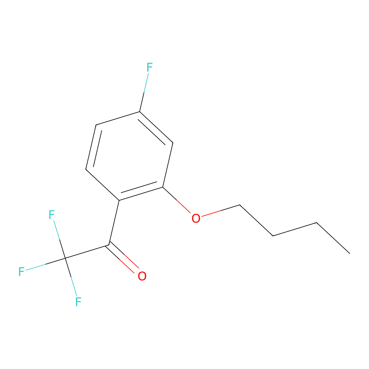 1-(2-Butoxy-4-fluorophenyl)-2,2,2-trifluoroethanone molecular structure, CAS 1443328-37-7