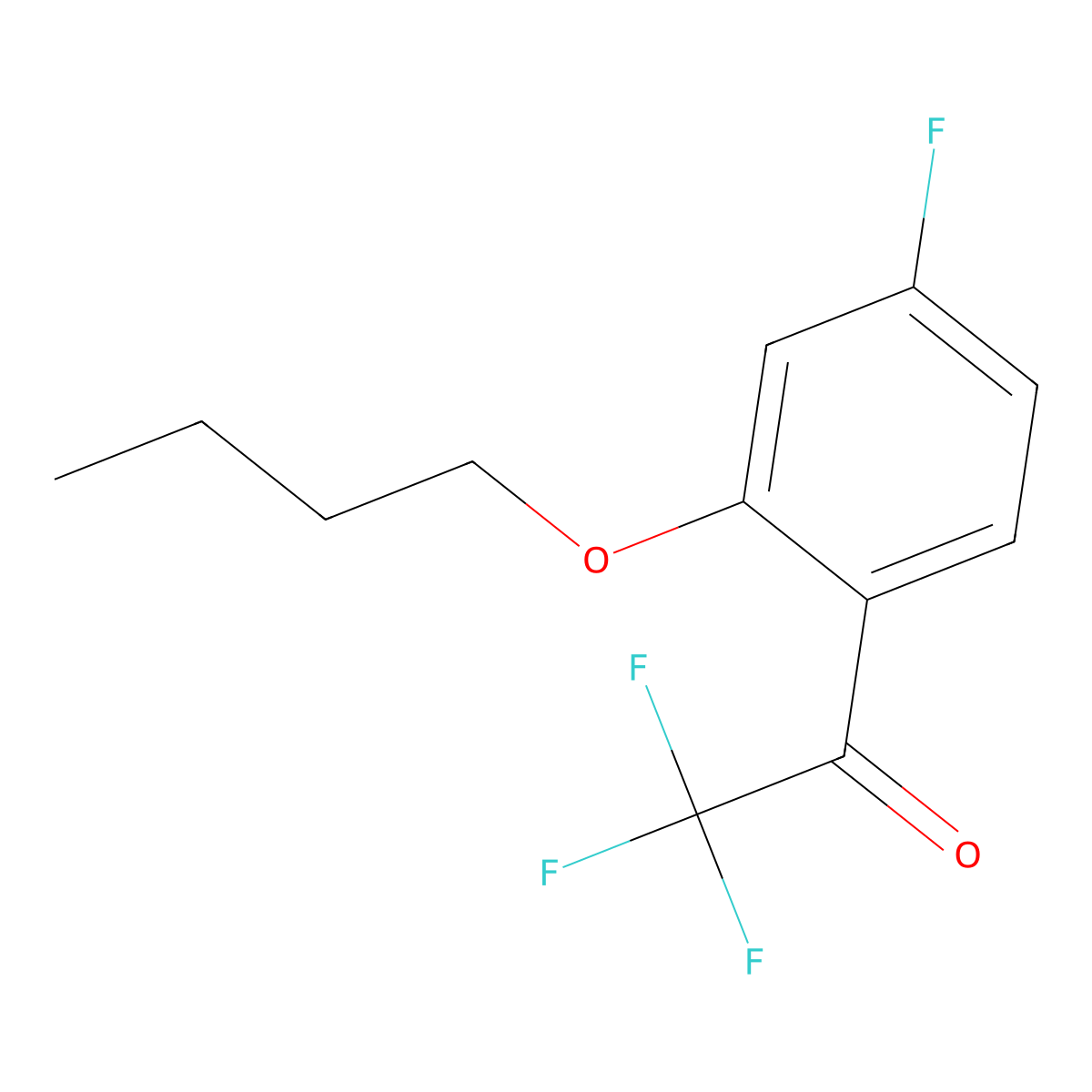 1-(2-Butoxy-4-fluorophenyl)-2,2,2-trifluoroethanone molecular structure, CAS 1443328-37-7