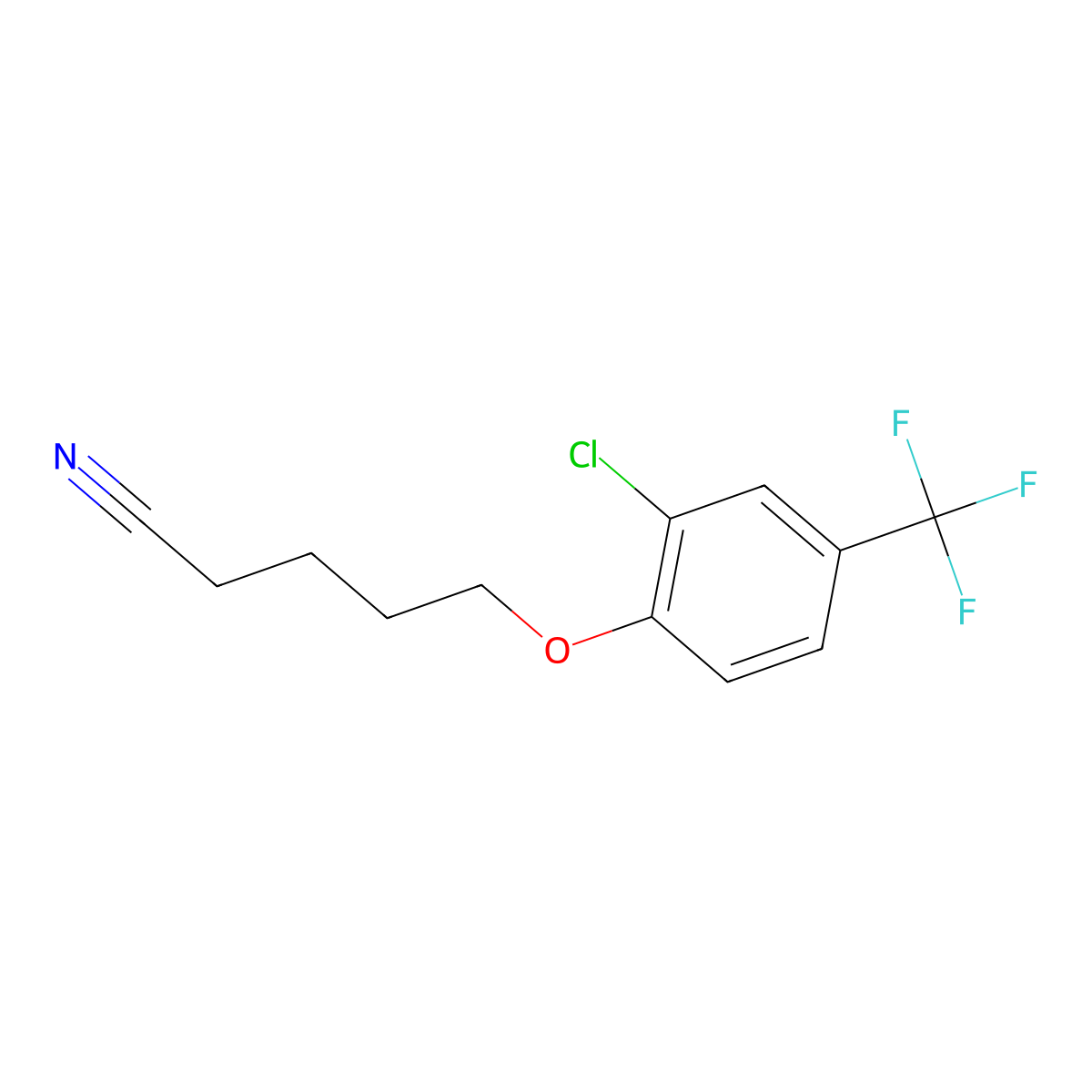 5-[2-Chloro-4-(trifluoromethyl)-phenoxy]pentanenitrile molecular structure, CAS 1443328-43-5