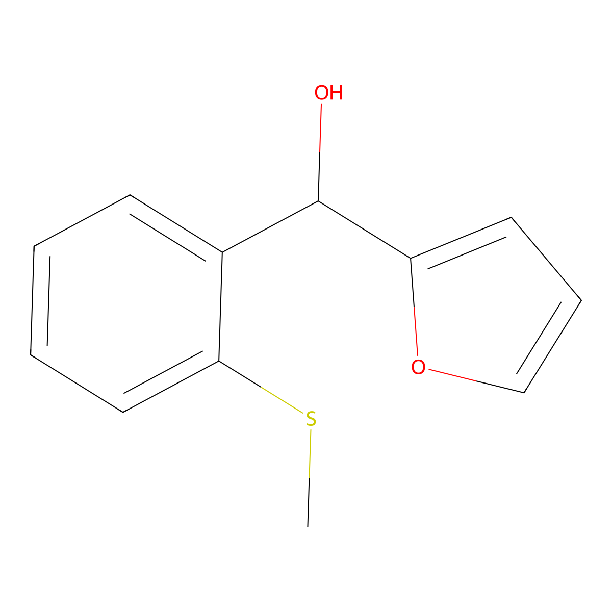 Furan-2-yl(2-(methylthio)phenyl)methanol molecular structure, CAS 1443328-46-8