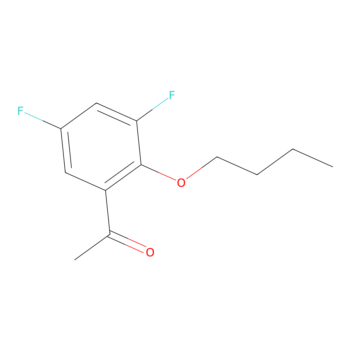 1-(2-Butoxy-3,5-difluorophenyl)ethanone molecular structure, CAS 1443328-47-9