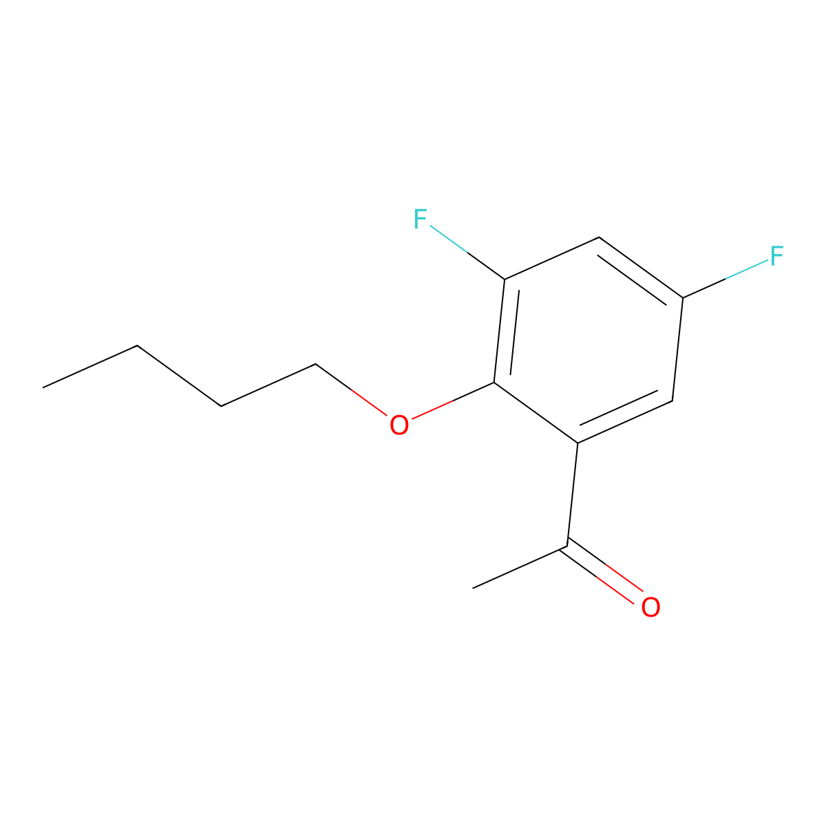 1-(2-Butoxy-3,5-difluorophenyl)ethanone molecular structure, CAS 1443328-47-9