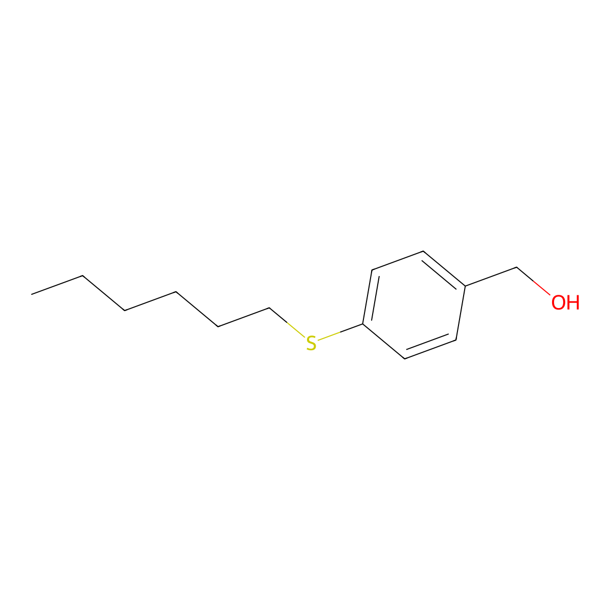 4-n-Hexylthiobenzyl alcohol molecular structure, CAS 1443328-49-1