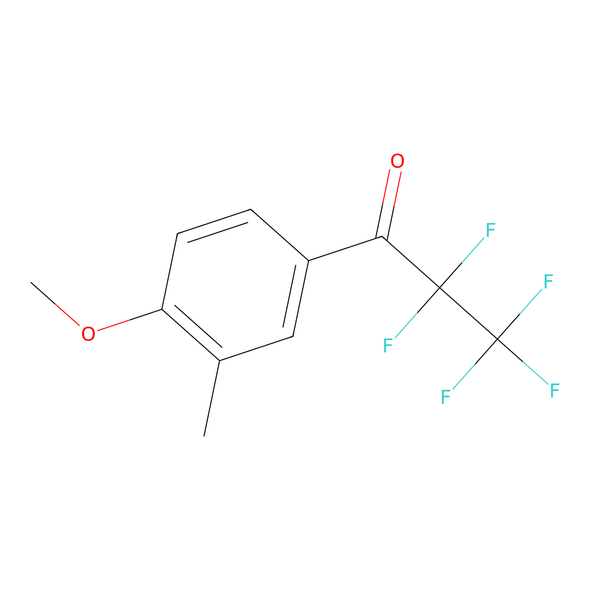 4'-Methoxy-3'-methyl-2,2,3,3,3-pentafluoropropiophenone molecular structure, CAS 1443328-53-7