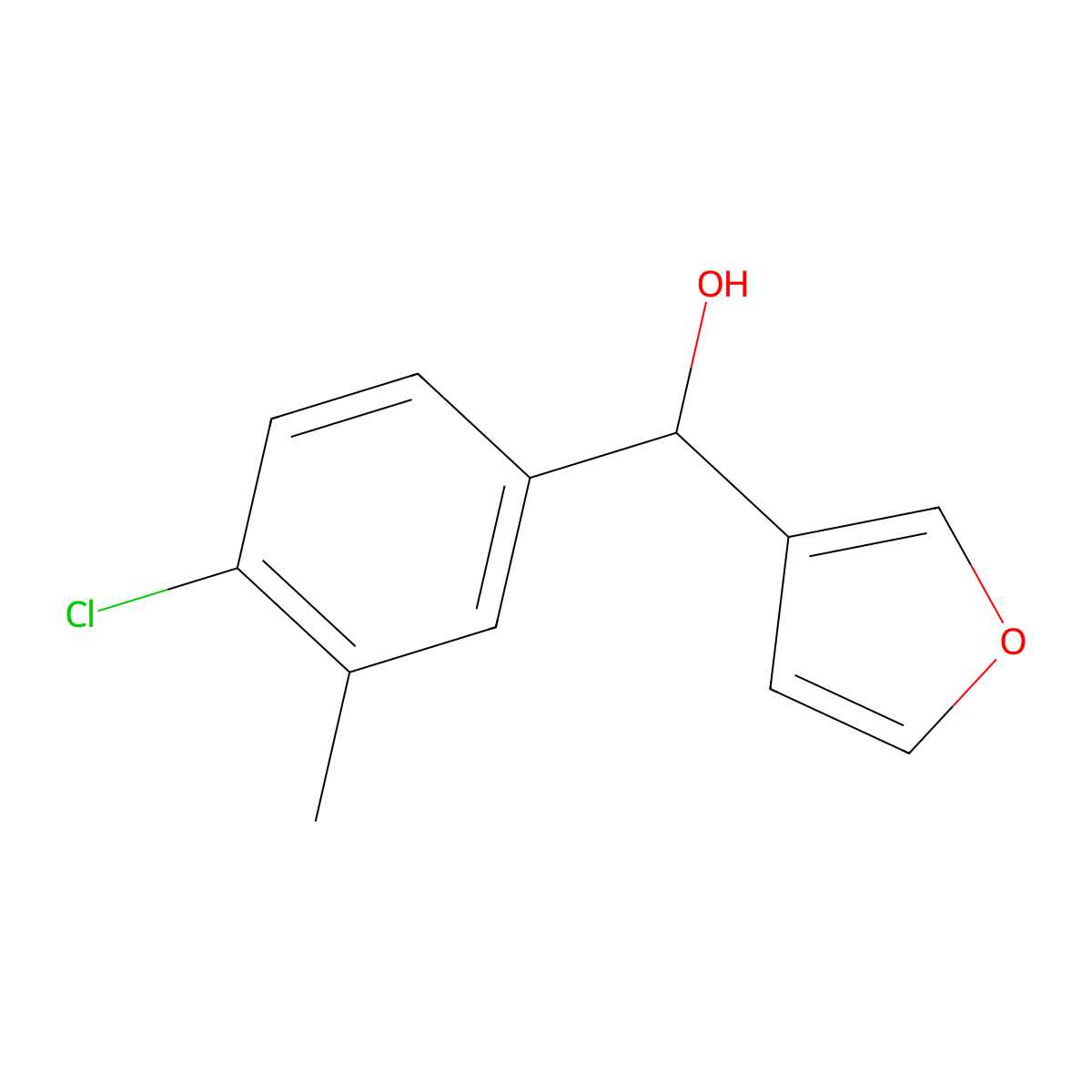 4-Chloro-3-methylphenyl-(3-furyl)methanol molecular structure, CAS 1443328-54-8