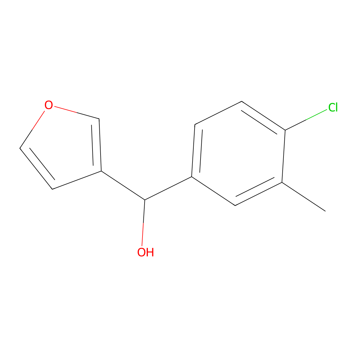 4-Chloro-3-methylphenyl-(3-furyl)methanol molecular structure, CAS 1443328-54-8