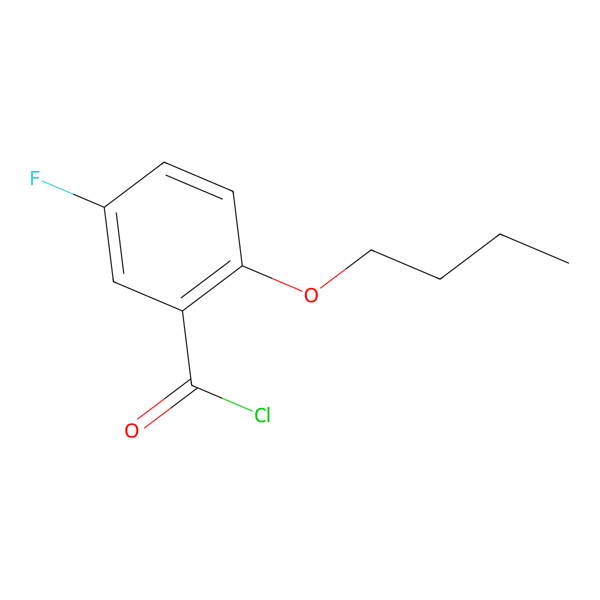 2-n-Butoxy-5-fluorobenzoyl chloride molecular structure, CAS 1443328-56-0