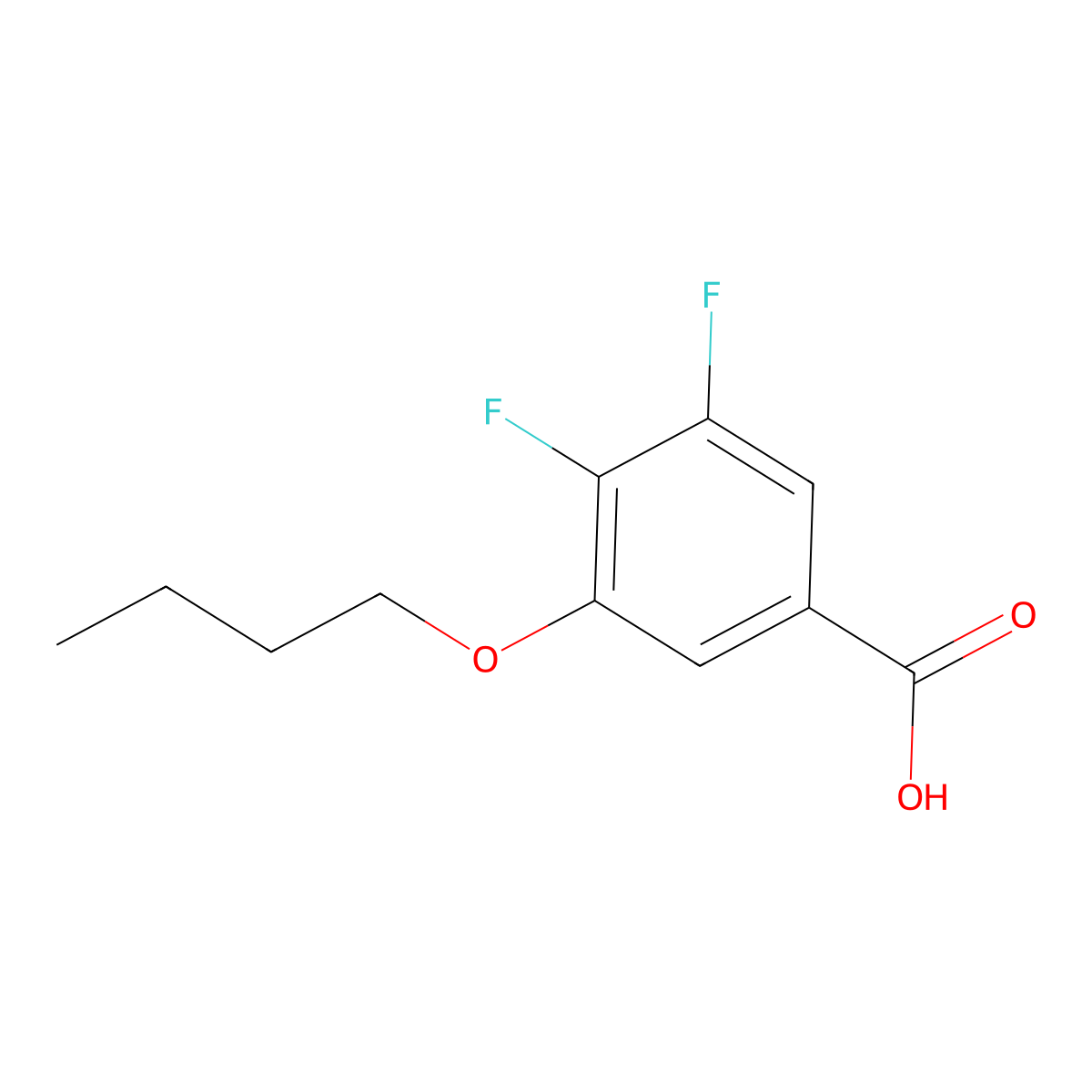 3-Butoxy-4,5-difluorobenzoic acid molecular structure, CAS 1443328-59-3