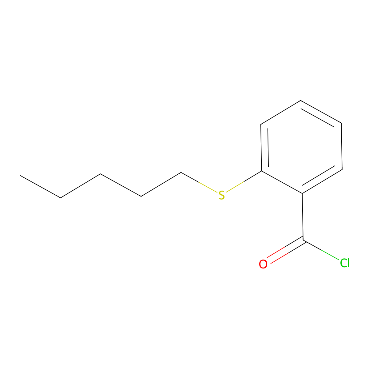 2-(n-Pentylthio)benzoyl chloride molecular structure, CAS 1443328-61-7