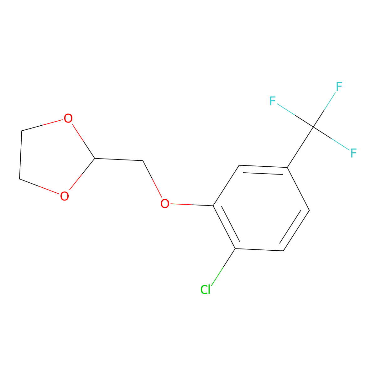 4-Chloro-3-[(1,3-dioxolan-2-yl)methoxy]benzotrifluoride molecular structure, CAS 1443328-62-8