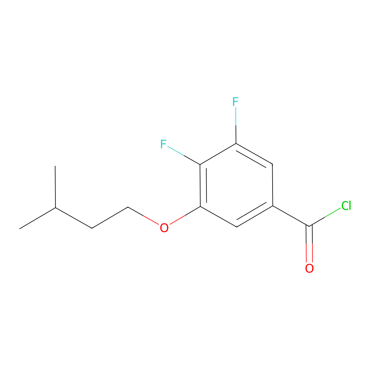 4,5-Difluoro-3-iso-pentoxybenzoyl chloride molecular structure, CAS 1443328-63-9