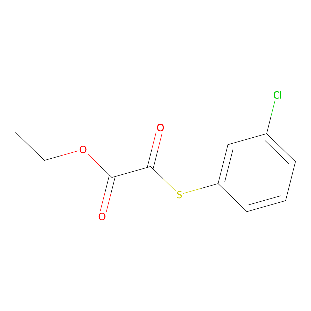 Ethyl 2-(3-chlorophenyl)sulfanyl-2-oxo-acetate molecular structure, CAS 1443328-65-1