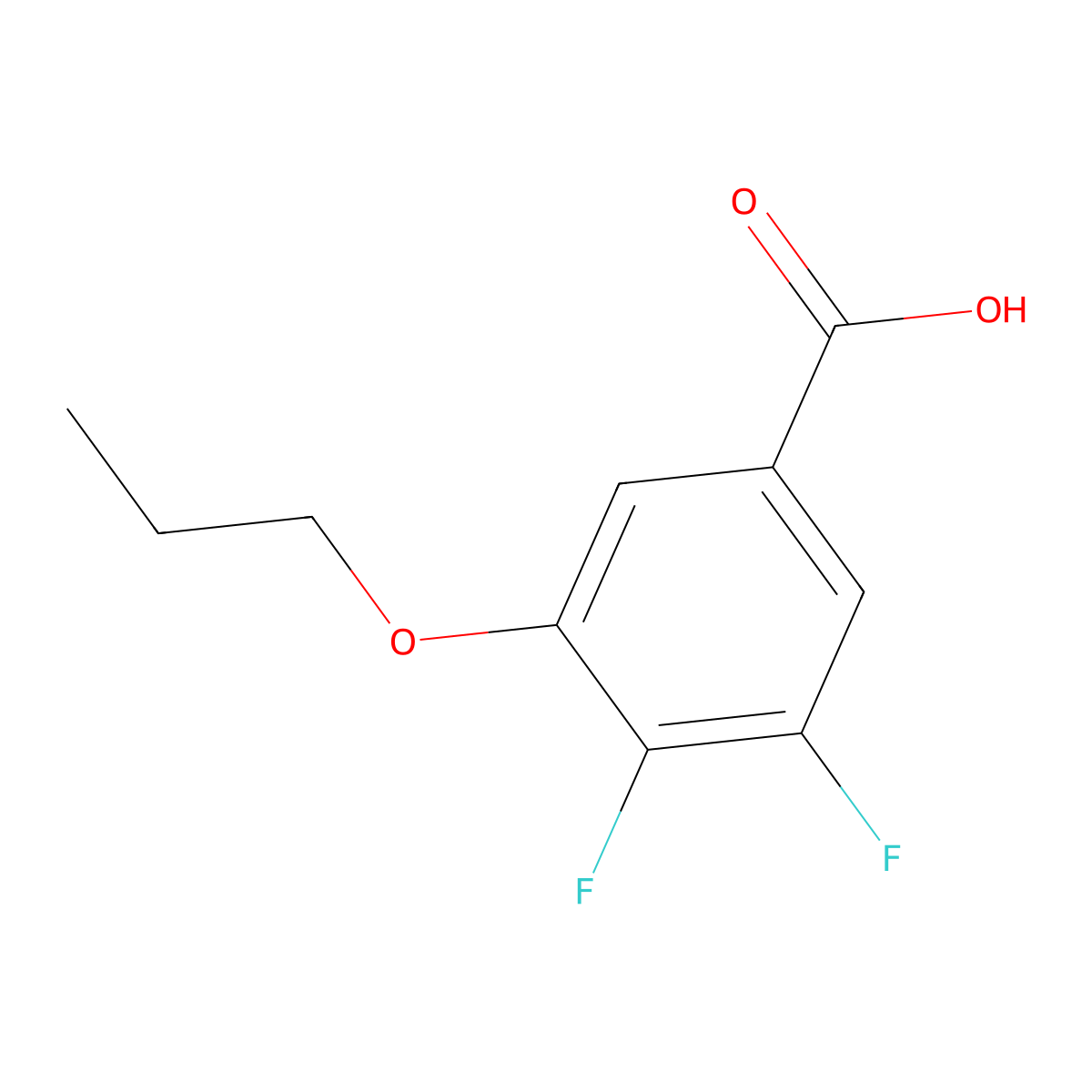 3,4-Difluoro-5-propoxybenzoic acid molecular structure, CAS 1443328-70-8