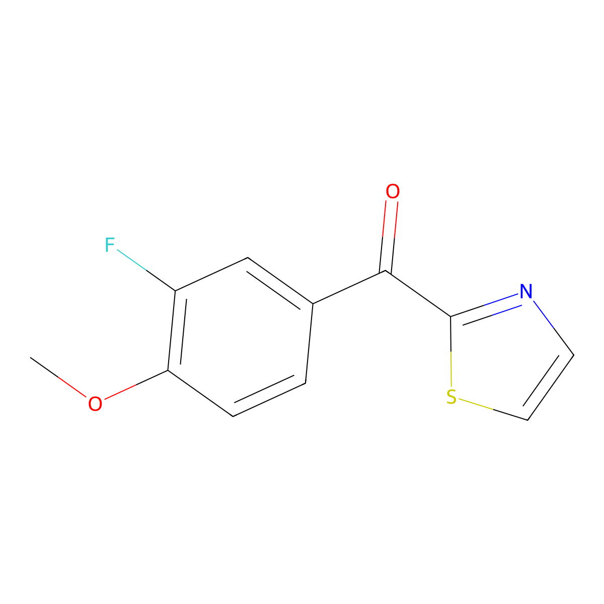 2-(3-Fluoro-4-methoxybenzoyl)thiazole molecular structure, CAS 1443328-72-0
