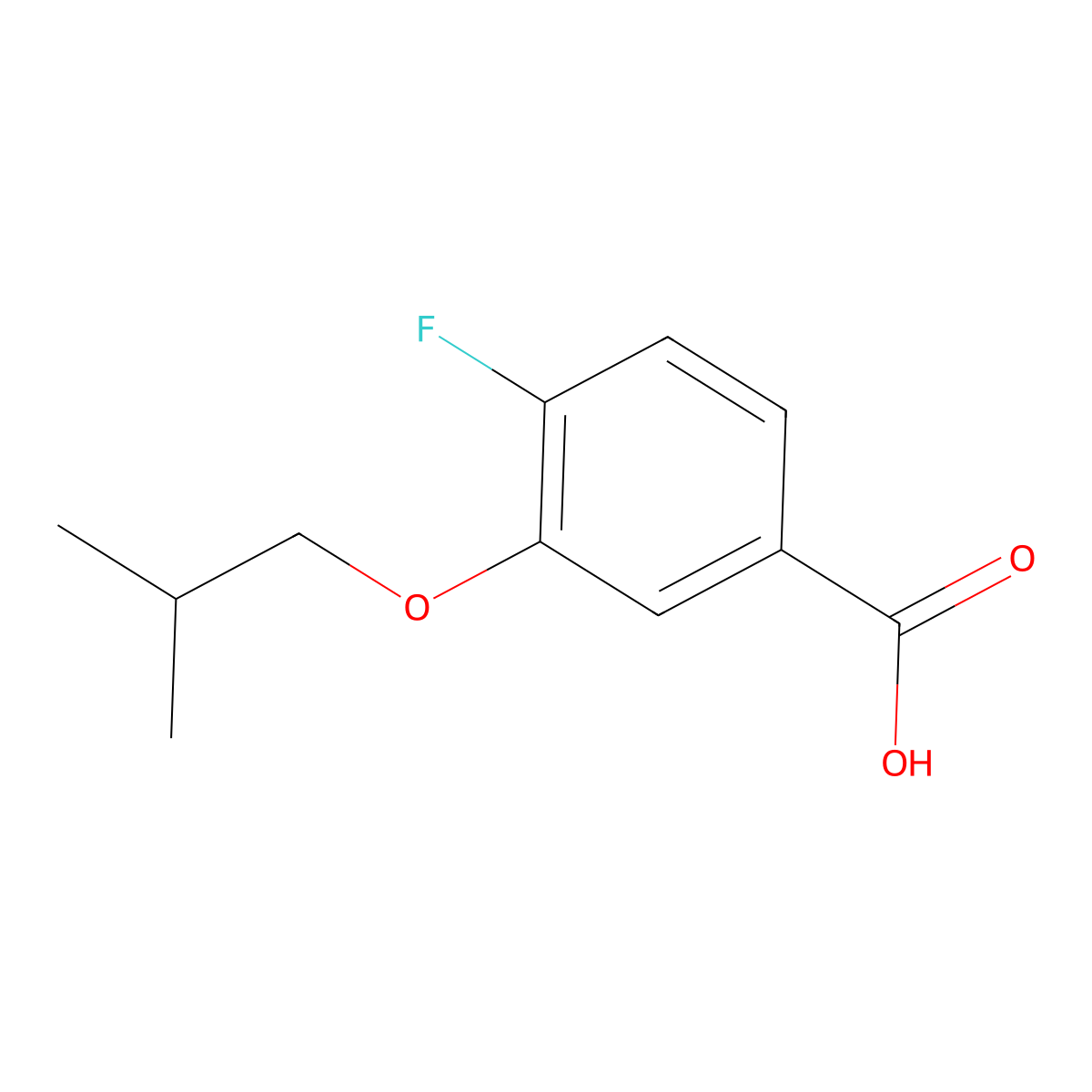 4-Fluoro-3-isobutoxybenzoic acid molecular structure, CAS 1443328-76-4