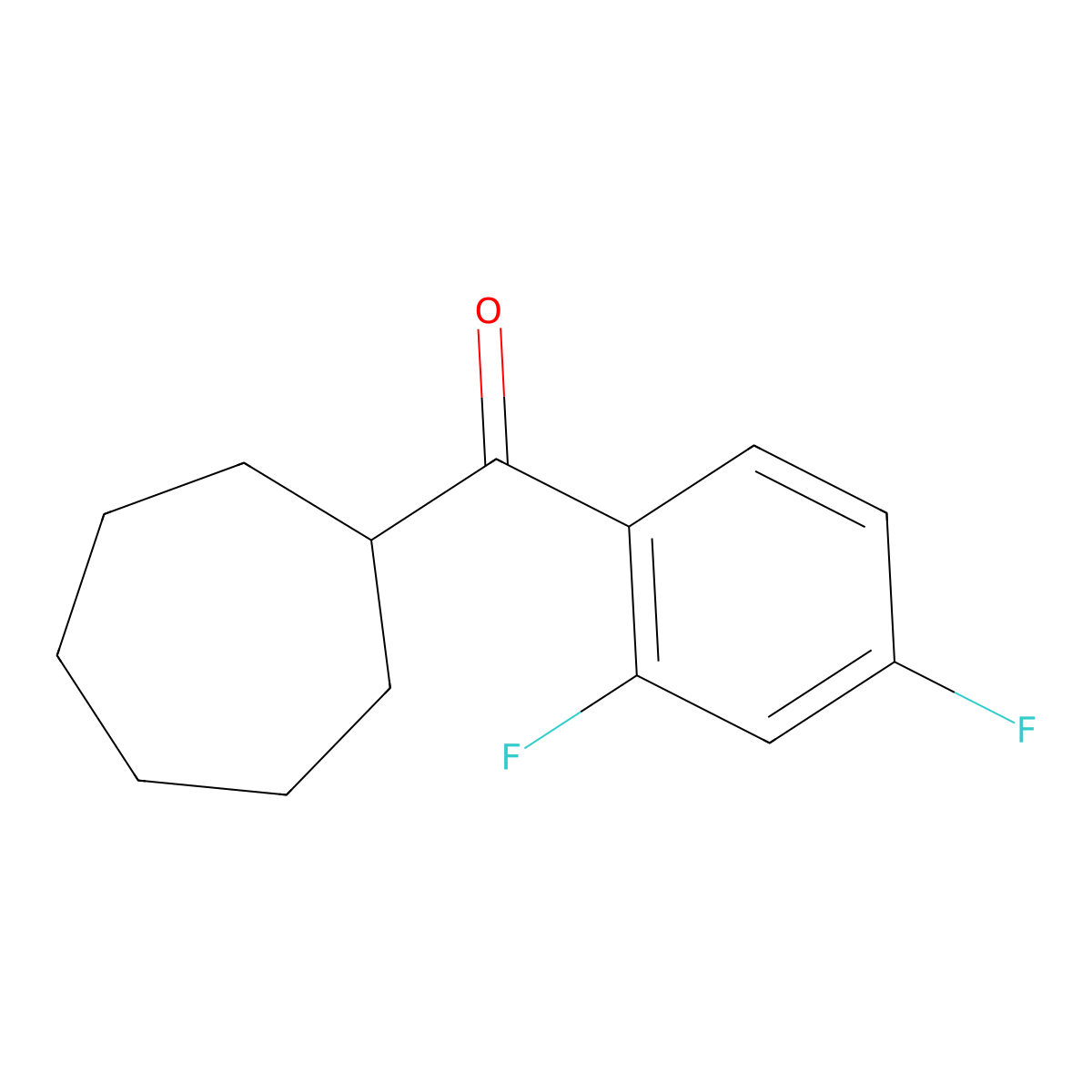 2,4-Difluorophenyl cycloheptyl ketone molecular structure, CAS 1443328-85-5