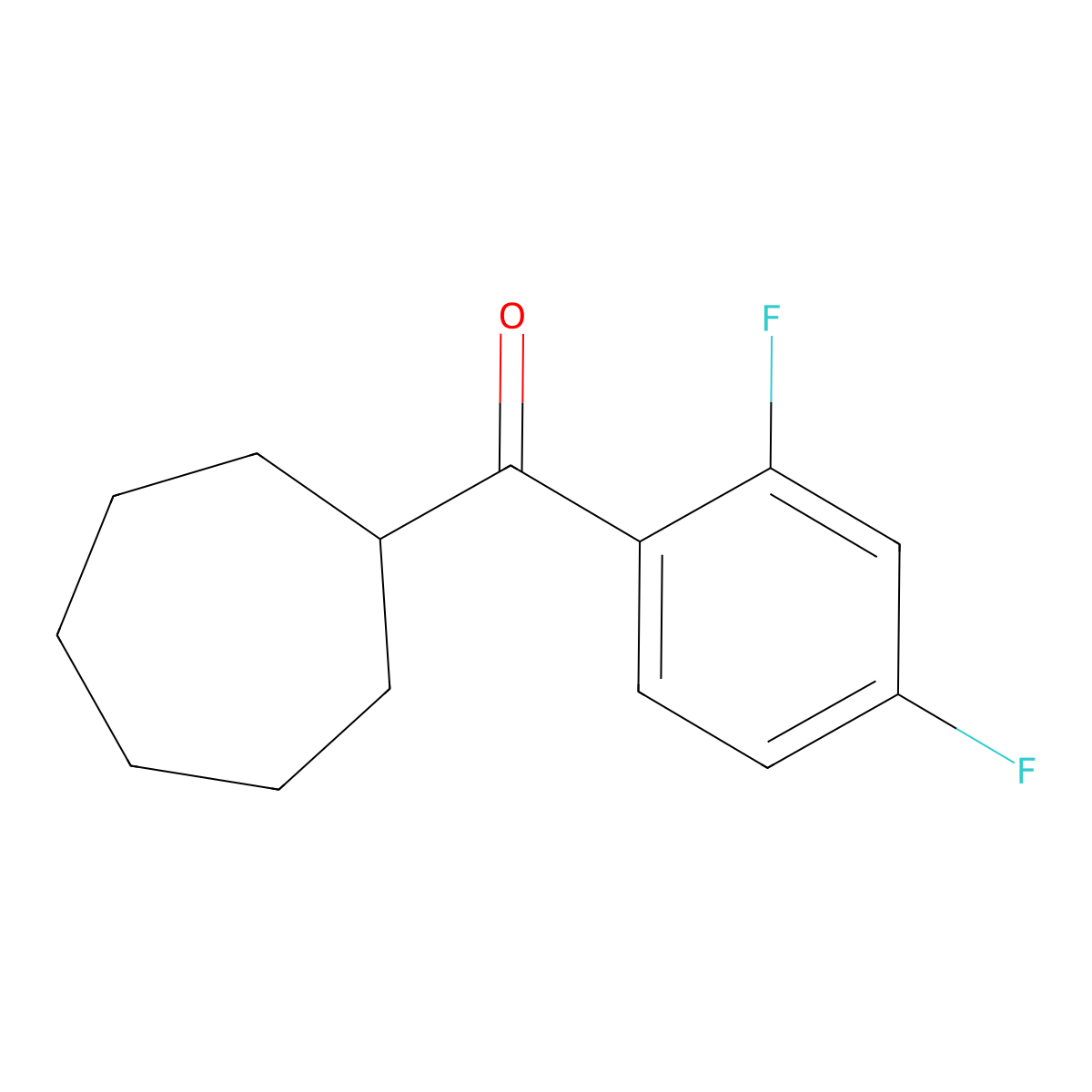 2,4-Difluorophenyl cycloheptyl ketone molecular structure, CAS 1443328-85-5