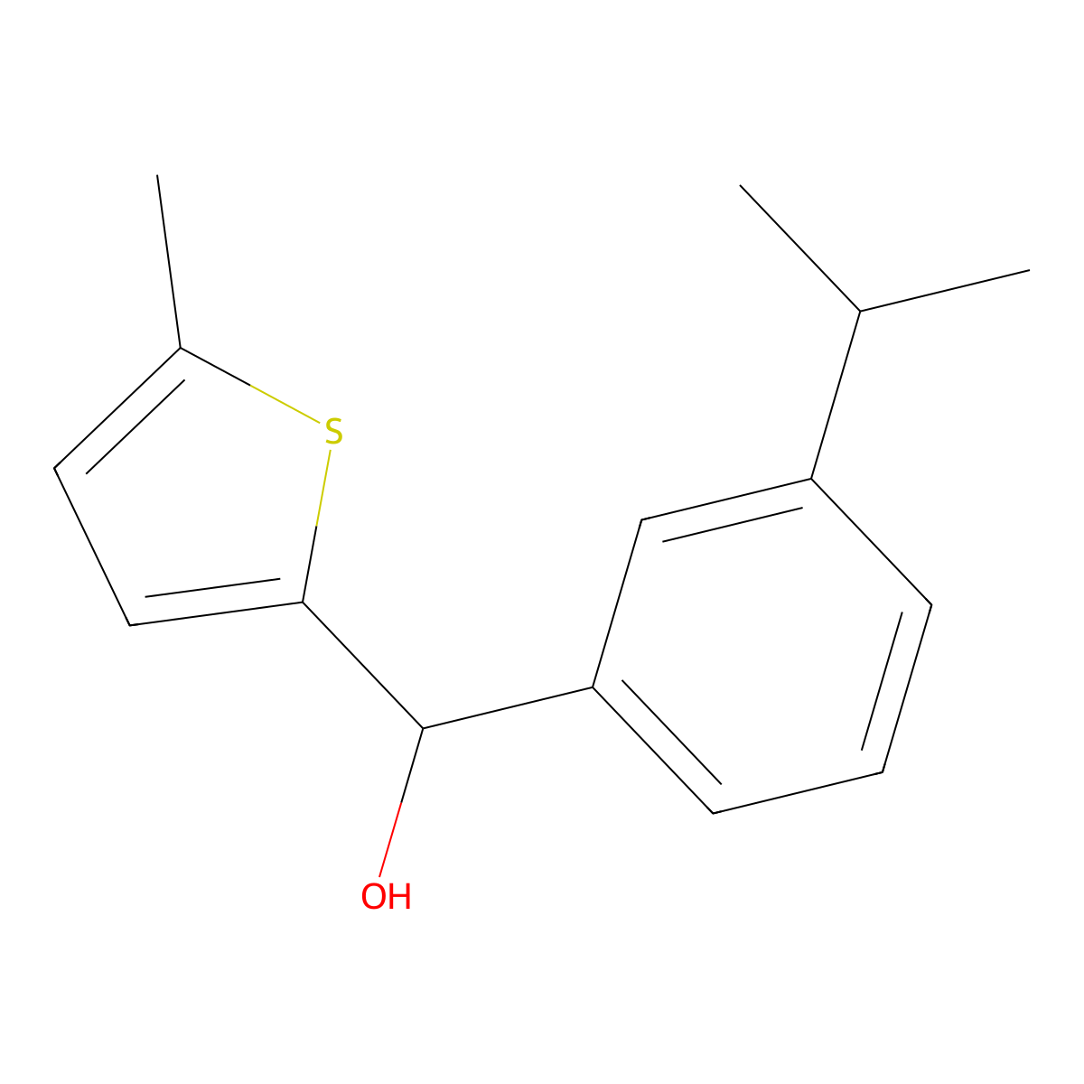 5-Methyl-2-thienyl-(3-iso-propylphenyl)methanol molecular structure, CAS 1443328-89-9
