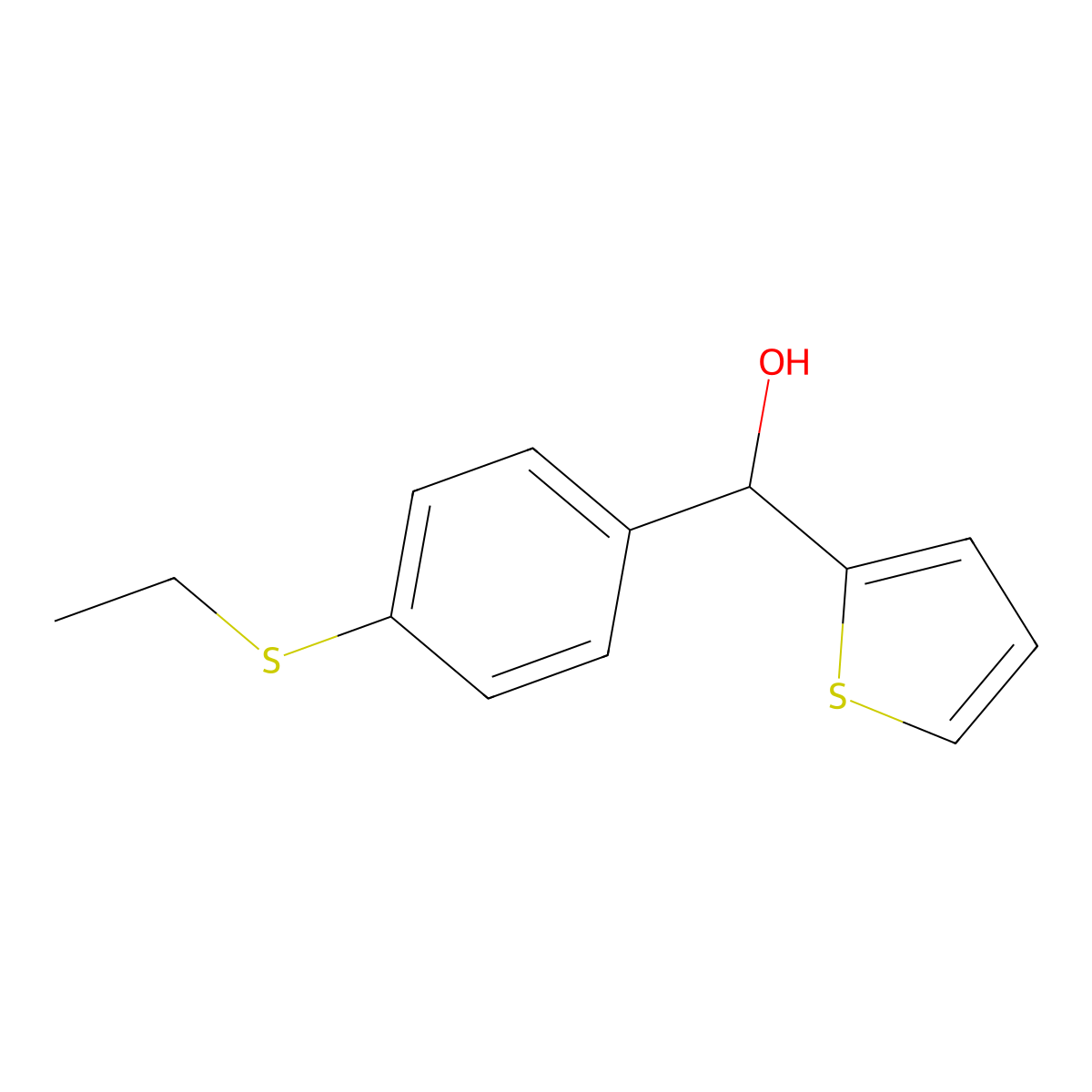 4-Ethylthiophenyl-(2-thienyl)methanol molecular structure, CAS 1443329-02-9