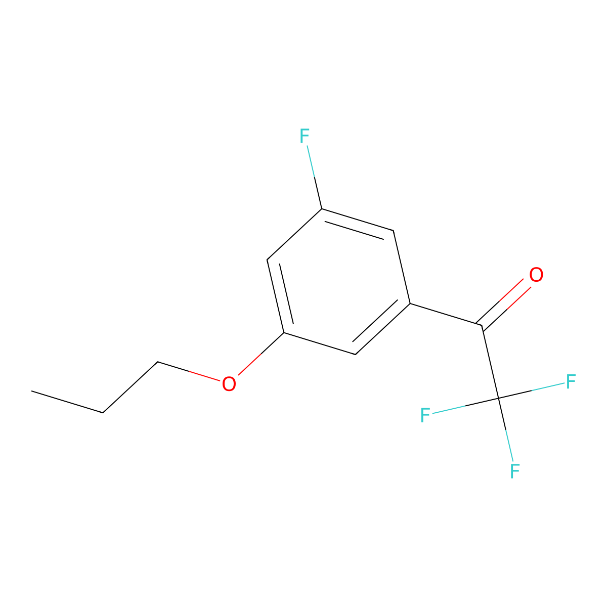 3'-n-Propoxy-2,2,2,5'-tetrafluoroacetophenone molecular structure, CAS 1443329-04-1