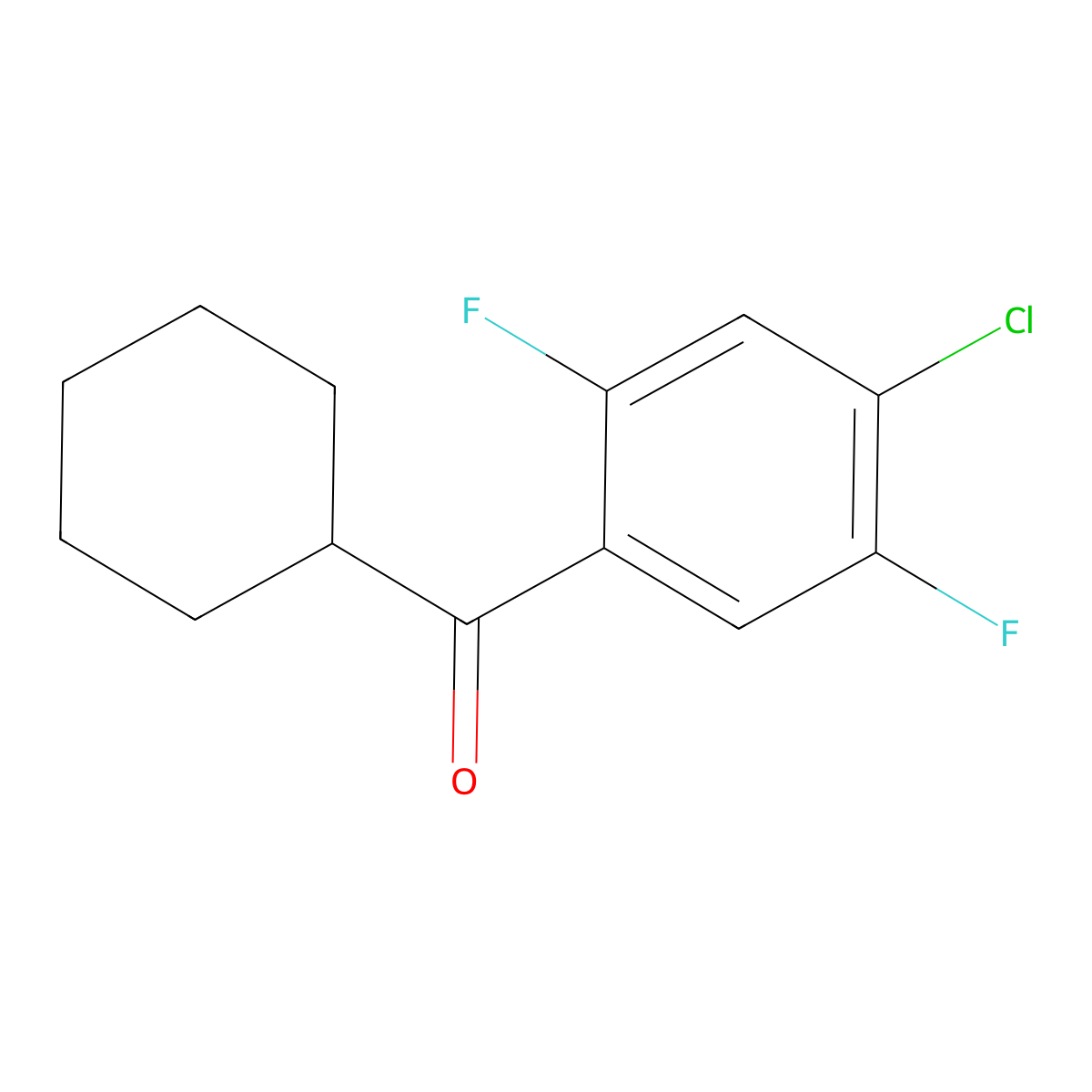4-Chloro-2,5-difluorophenyl cyclohexyl ketone molecular structure, CAS 1443329-40-5