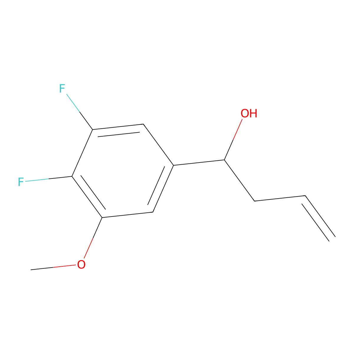 1-(3,4-Difluoro-5-methoxyphenyl)but-3-en-1-ol molecular structure, CAS 1443329-54-1