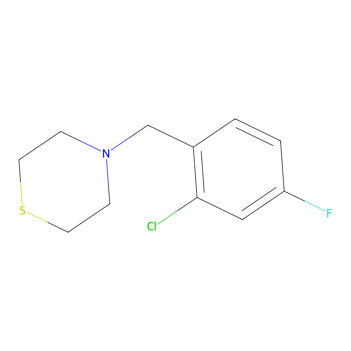 4-(2-Chloro-4-fluorobenzyl)thiomorpholine molecular structure, CAS 1443329-63-2
