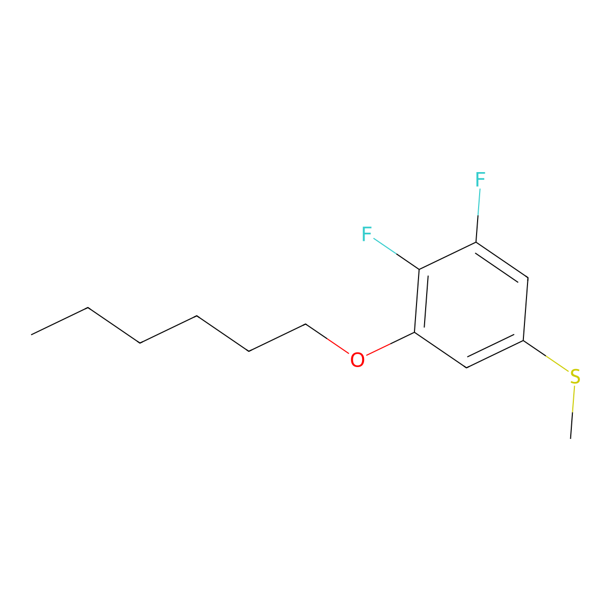 (3,4-Difluoro-5-(hexyloxy)phenyl)(methyl)sulfane molecular structure, CAS 1443329-79-0