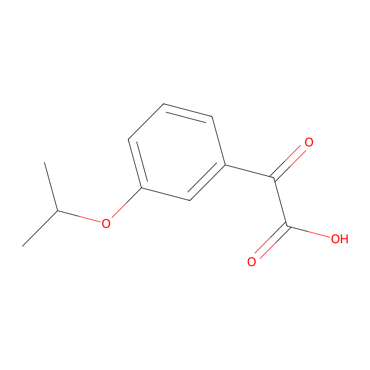 2-(3-Isopropoxyphenyl)-2-oxoacetic acid molecular structure, CAS 1443329-95-0