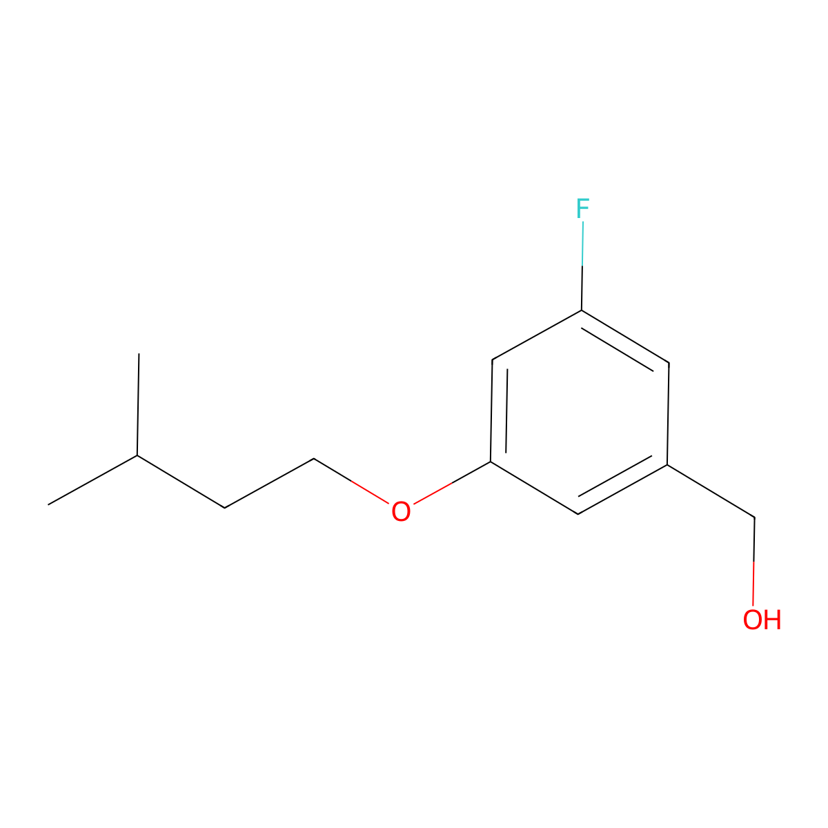 (3-Fluoro-5-(isopentyloxy)phenyl)methanol molecular structure, CAS 1443330-51-5