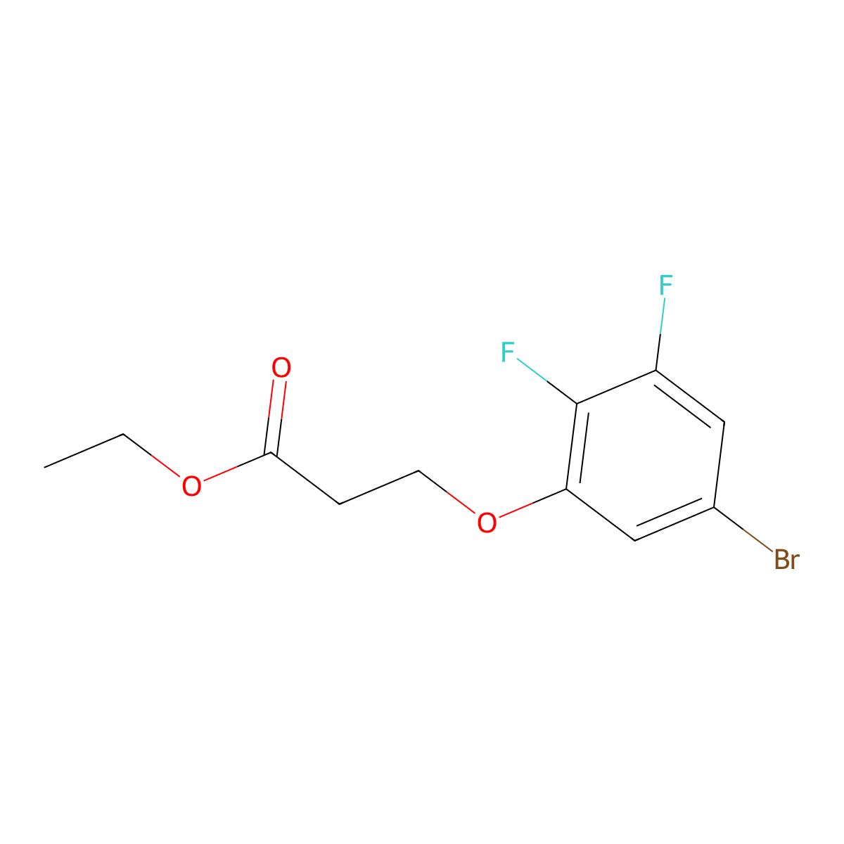Ethyl 3-(3-bromo-5,6-difluoro-phenoxy)propanoate molecular structure, CAS 1443330-73-1