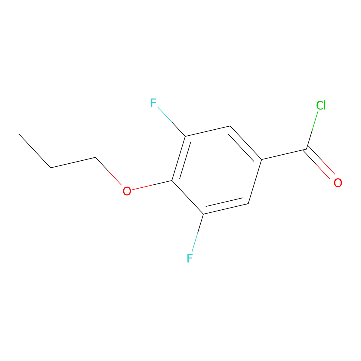 3,5-Difluoro-4-n-propoxybenzoyl chloride molecular structure, CAS 1443330-76-4