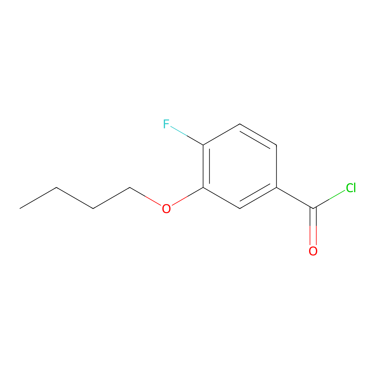 3-n-Butoxy-4-fluorobenzoyl chloride molecular structure, CAS 1443331-18-7
