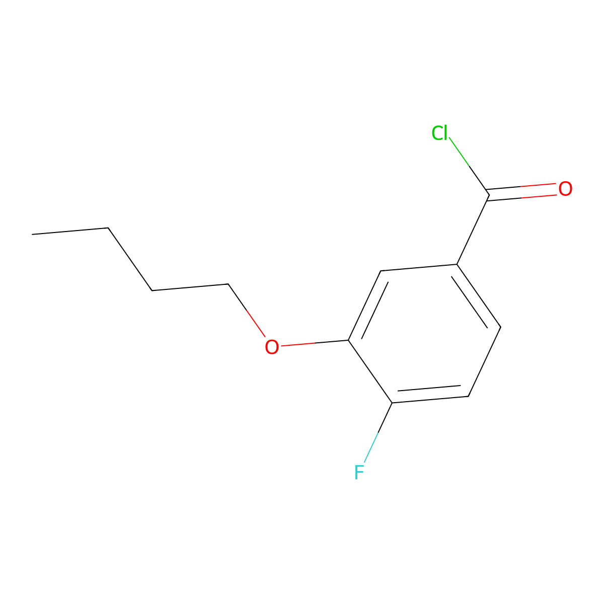 3-n-Butoxy-4-fluorobenzoyl chloride molecular structure, CAS 1443331-18-7
