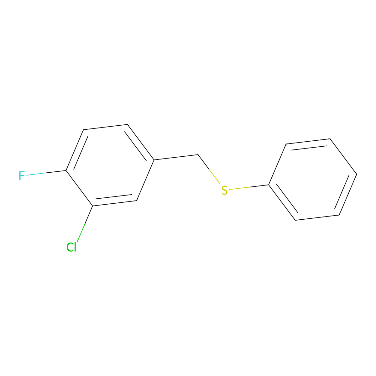 1-Chloro-2-fluoro-5-(phenylsulfanylmethyl)benzene molecular structure, CAS 1443331-25-6
