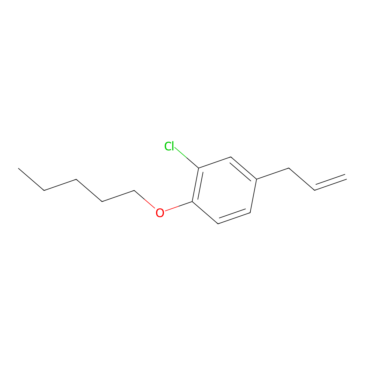 4-Allyl-2-chloro-1-(pentyloxy)benzene molecular structure, CAS 1443331-26-7