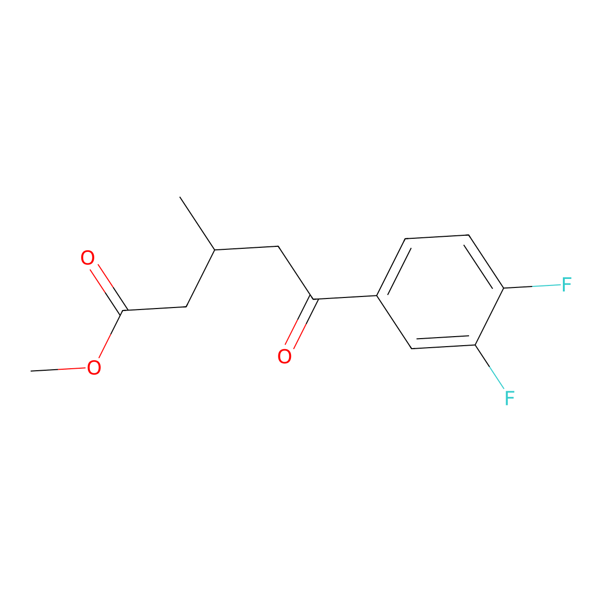 Methyl 5-(3,4-difluorophenyl)-3-methyl-5-oxovalerate molecular structure, CAS 1443331-27-8
