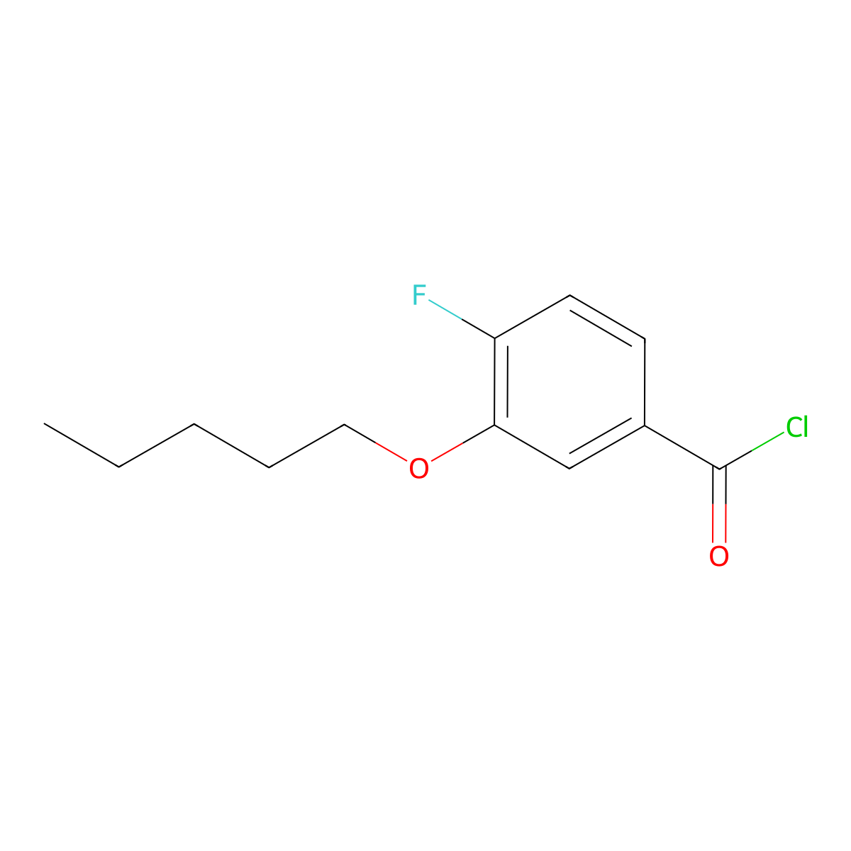 4-Fluoro-3-n-pentoxybenzoyl chloride molecular structure, CAS 1443331-29-0