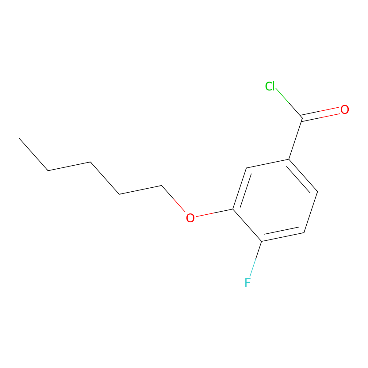 4-Fluoro-3-n-pentoxybenzoyl chloride molecular structure, CAS 1443331-29-0