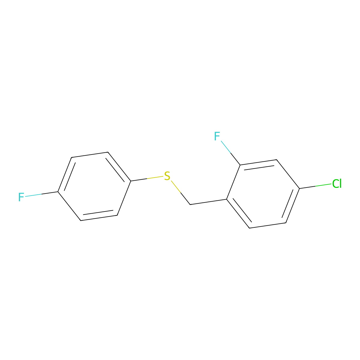 1-Chloro-3-fluoro-4-[(4-fluorophenyl)sulfanylmethyl]benzene molecular structure, CAS 1443331-37-0